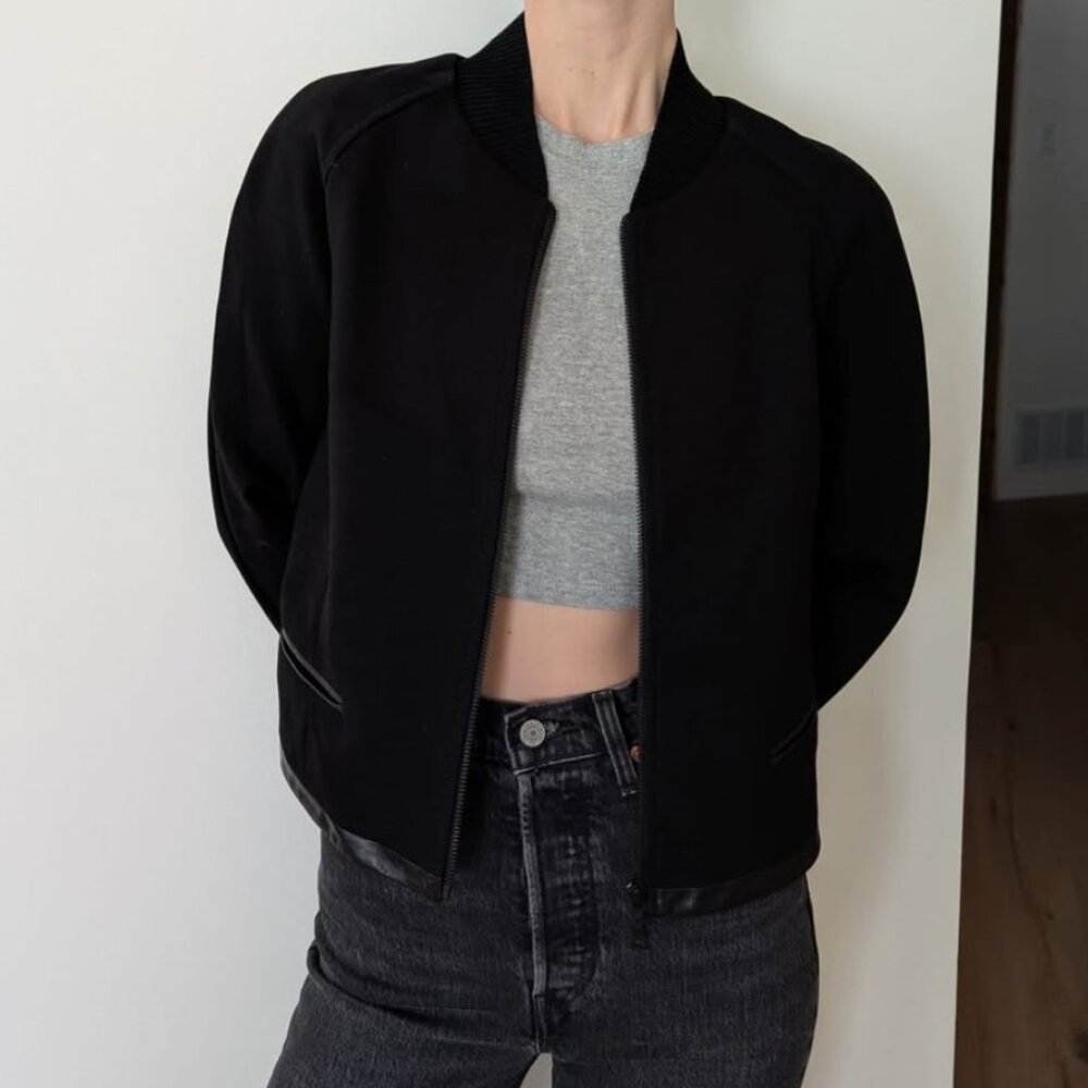 Gorgeous Danier Bomber Jacket - Leather Trim XS